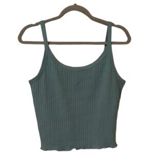 Light Blue Old Navy Women's Fitted Cropped Rib-Knit Cami Top